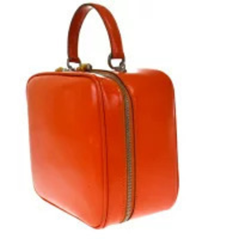 Gucci Orange Leather Handbag Bamboo Orange